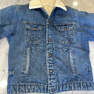VINTAGE KEY IMPERIAL DENIM JEAN JACKET SHERPA LINED COWBOY RANCH COAT SZ S/M